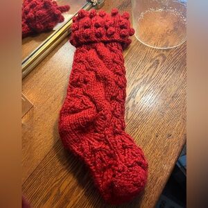 NWT Anthropologie Irish Sweater Christmas Holiday Red Stocking by Madison 88